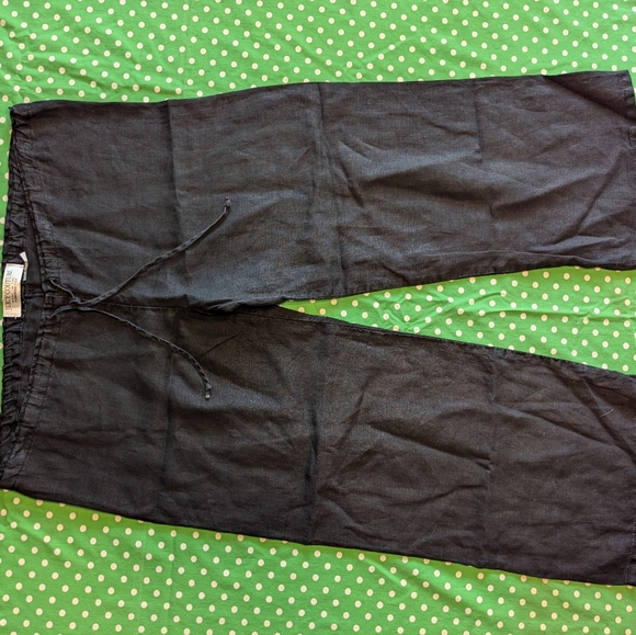 Vintage 90s Juicy Couture fine cotton drawstring midcalf leisure deck pant black - Picture 4 of 4
